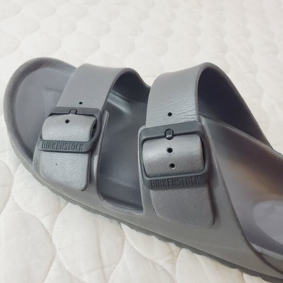 Birkenstock Arizona Sandals EU 41 Double Strap Rubber Gray Slip-On Unisex 8M 10W - Picture 9 of 9